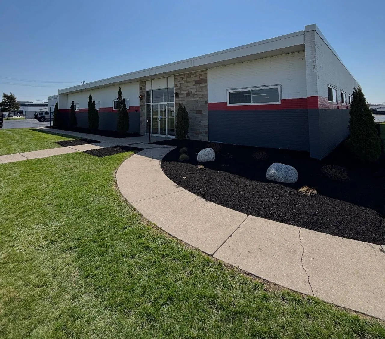 Terramorph Commercial building beds and walkway