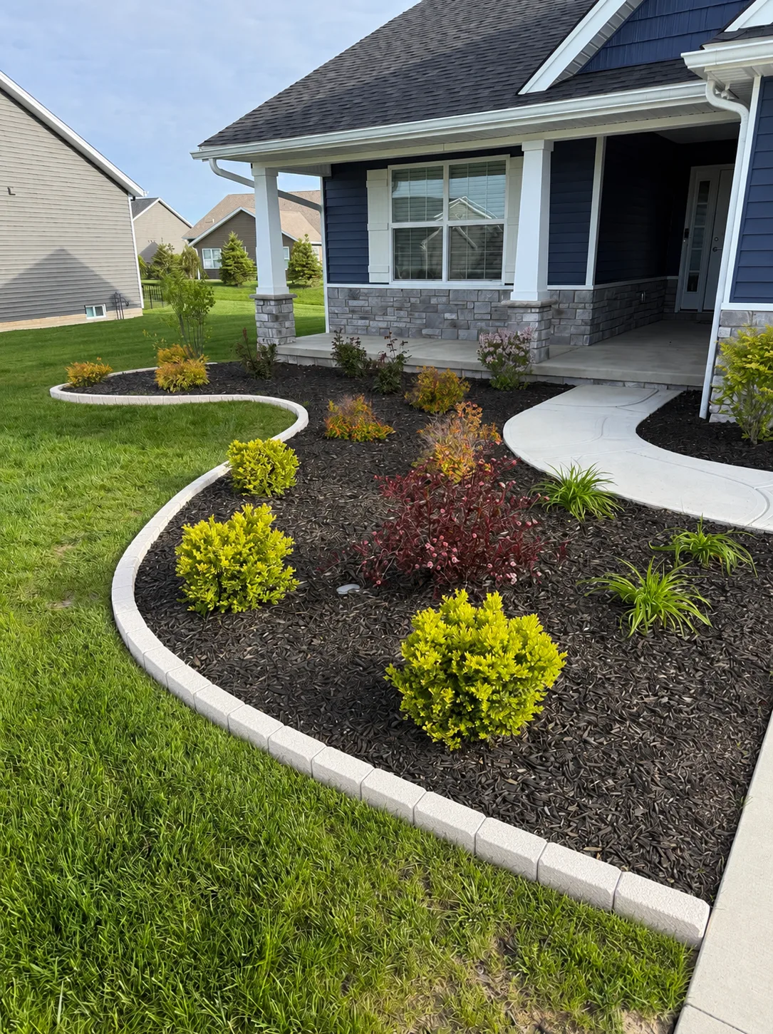 Terramorph Curved planting bed at a new build