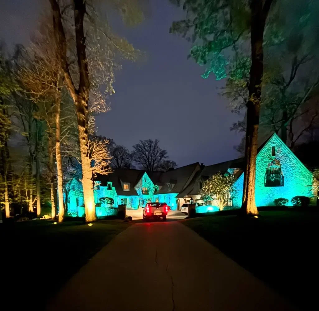 Terramorph Driveway lighting after dark
