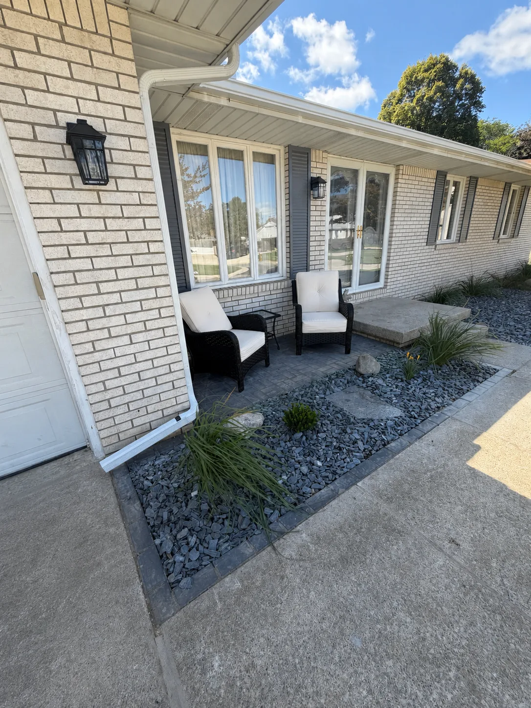 Terramorph River rock bed by the front porch